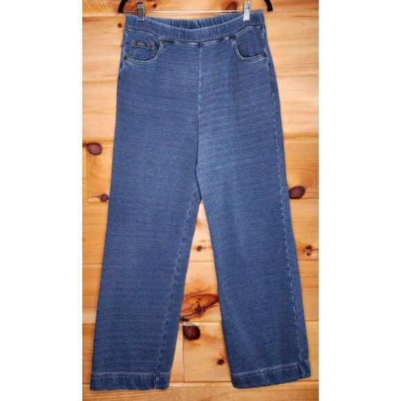 Ralph Lauren Pull on Pants Women size Medium Denim Look Pockets Stretchy - Picture 7 of 12